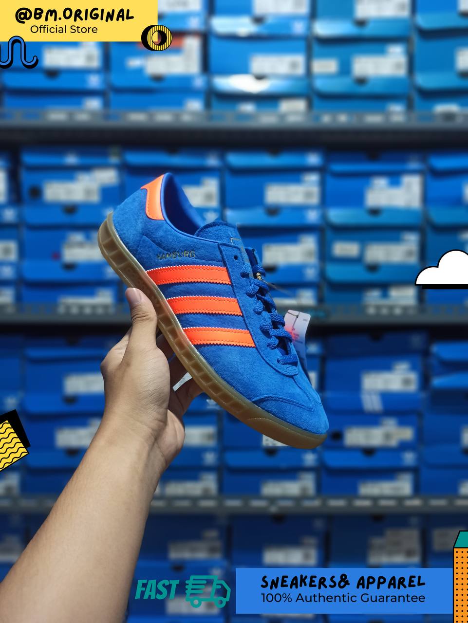 Adidas Hamburg Blue Bird Solar Orange Gum IH5471