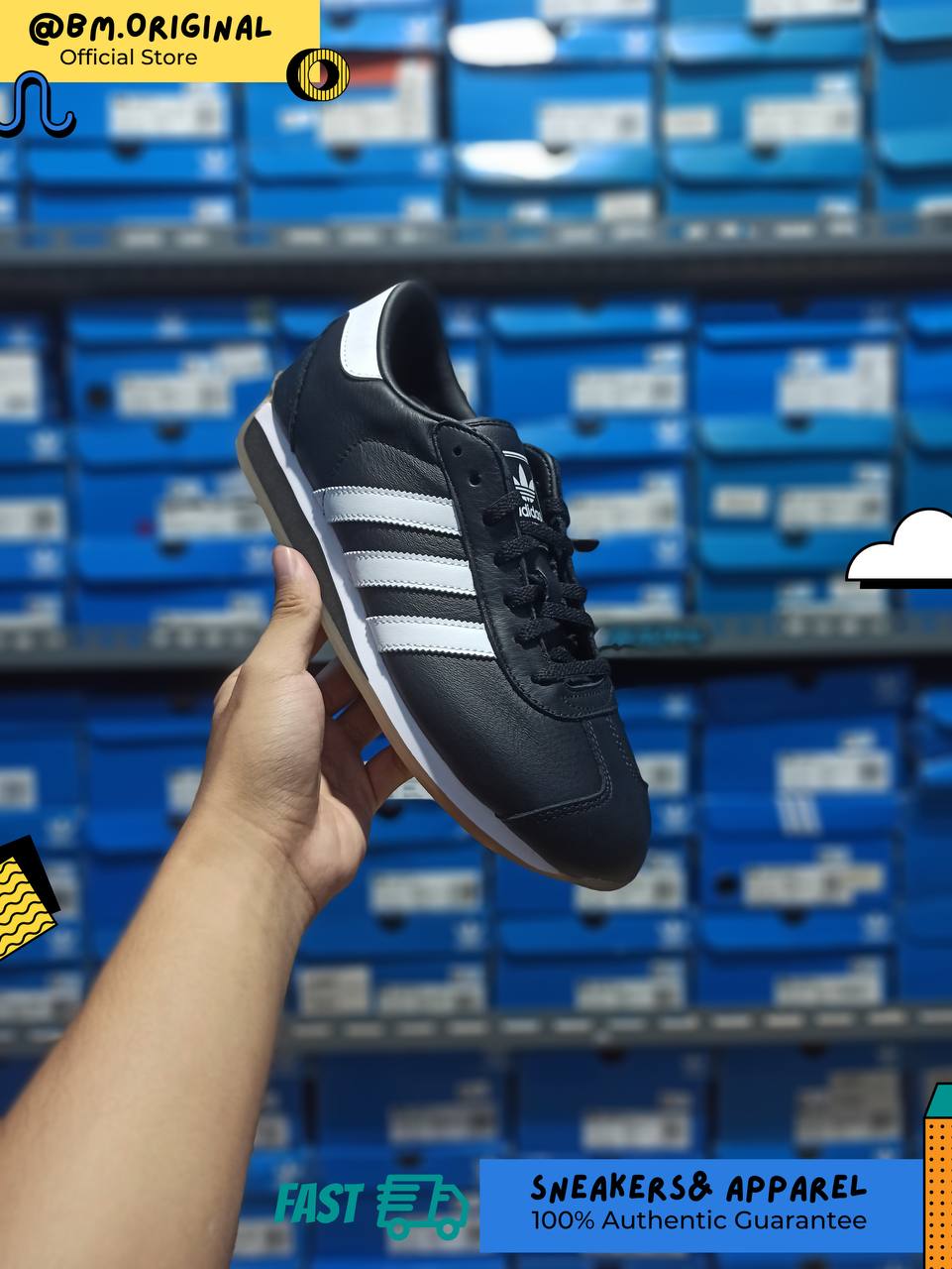 Adidas Country II Core Black Cloud White Carbon ID6600