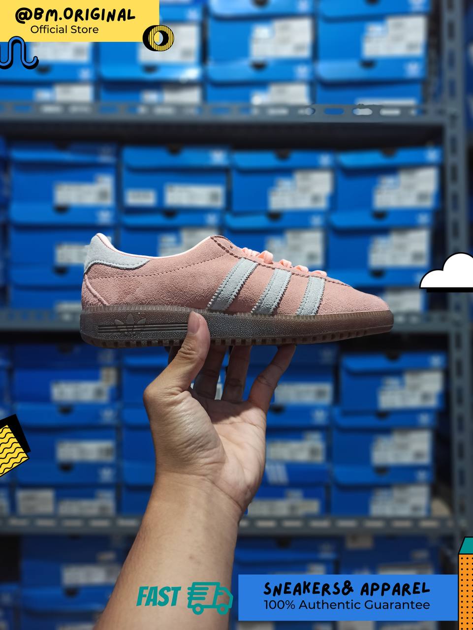 Adidas Bermuda Clear Orange Cloud White Semi Coral JI2658