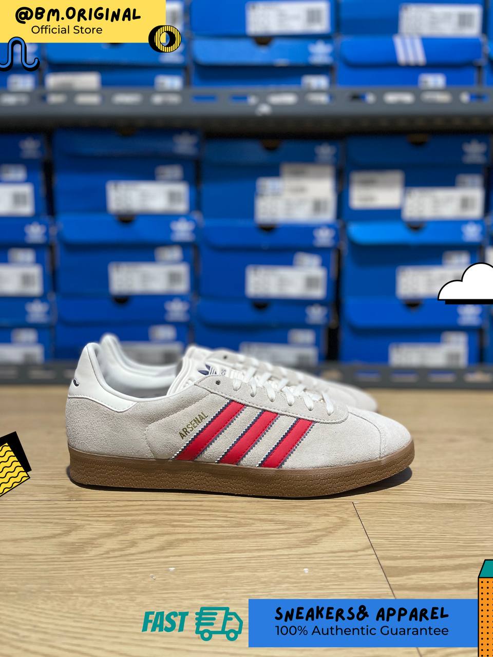 Adidas Gazelle ARSENAL Off White Better Scarlet Night Sky JS3042