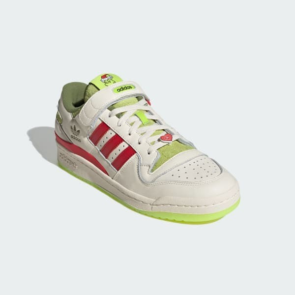 Adidas Forum x The Grinch Cream White Collegiate Red Solar Slime ID3512