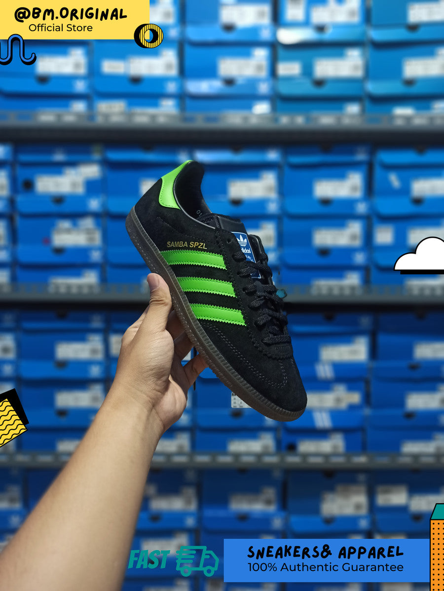 Adidas Samba Deco SPZL Core Black Lucid Lime Gum IF5738