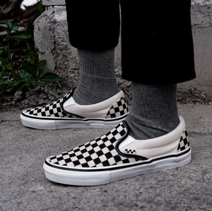 Vans Slip On Skate Checkerboard Black White