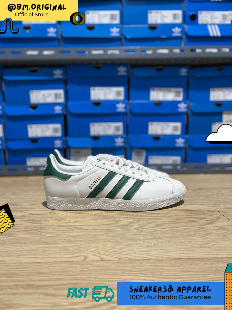 Adidas Gazelle Low Cloud White Dark Green Gold Metallic ID6114