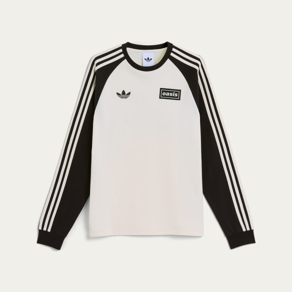 Adidas x Oasis Tour 3-Stripes Longsleeve Tee Cream White KK9120