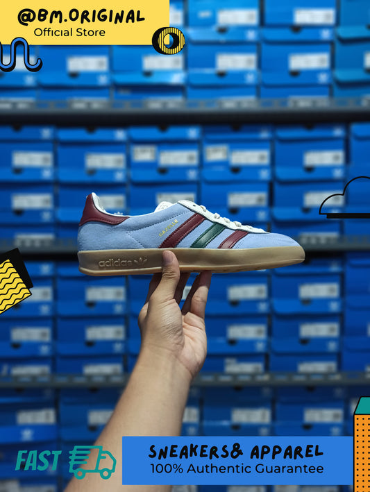 Adidas Gazelle Indoor Blue Dawn Collegiate Burgundy Green IG4994