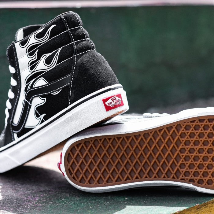 Vans SK8 Hi Flame Black White