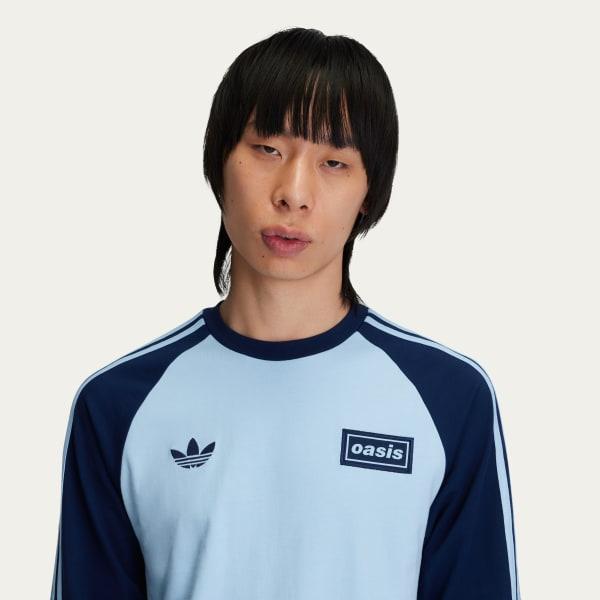 Adidas x Oasis Tour 3-Stripes Longsleeve Tee Clear Sky Night Indigo KT3427