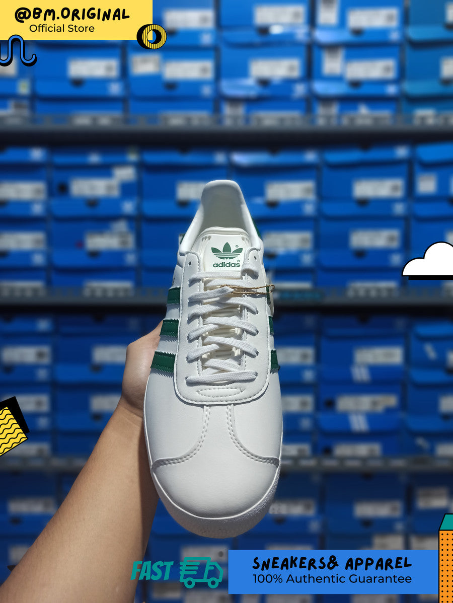 Adidas Gazelle Low Cloud White Dark Green Gold Metallic ID6114