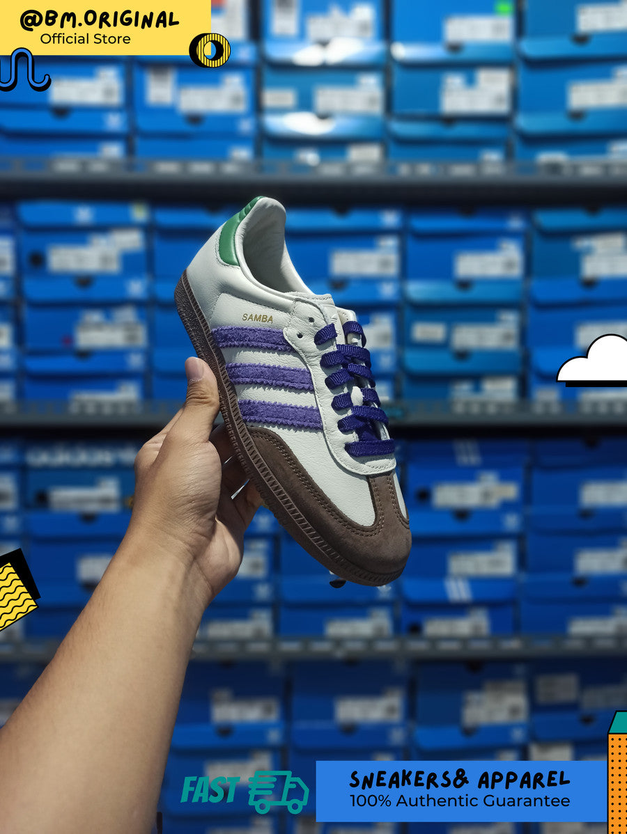 Adidas Samba OG W Off White Collegiate Purple Preloved Green ID8349