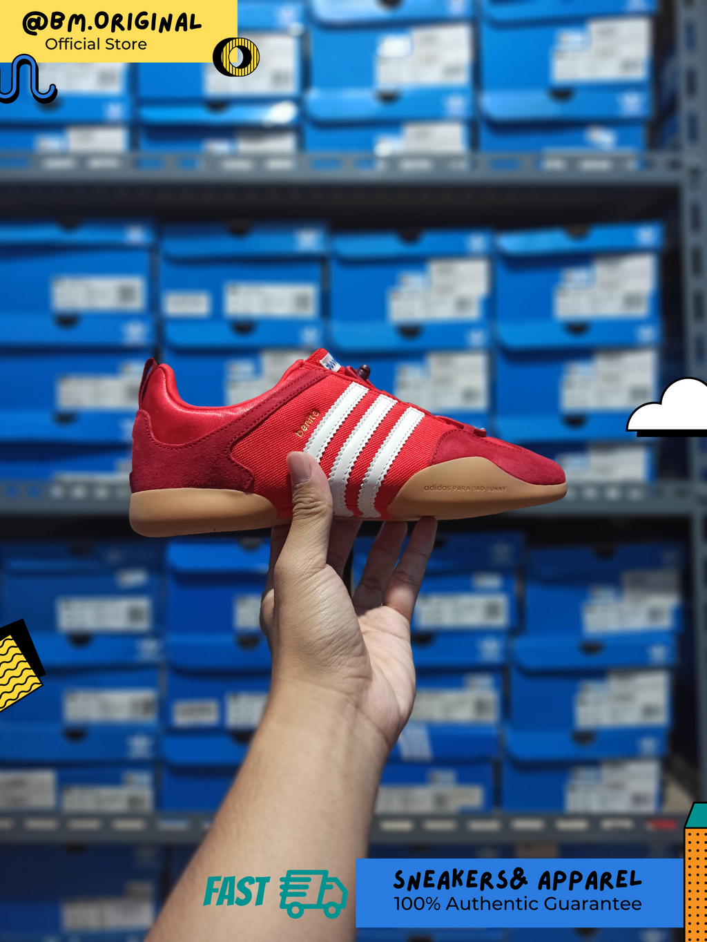 ADIDAS X Bad Bunny Ballerina Vivid Red Chalk White Power Red KI7916