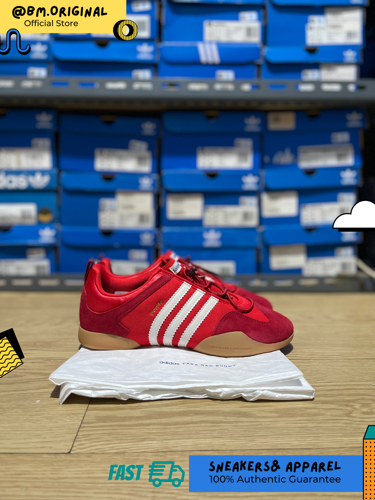ADIDAS X Bad Bunny Ballerina Vivid Red Chalk White Power Red KI7916