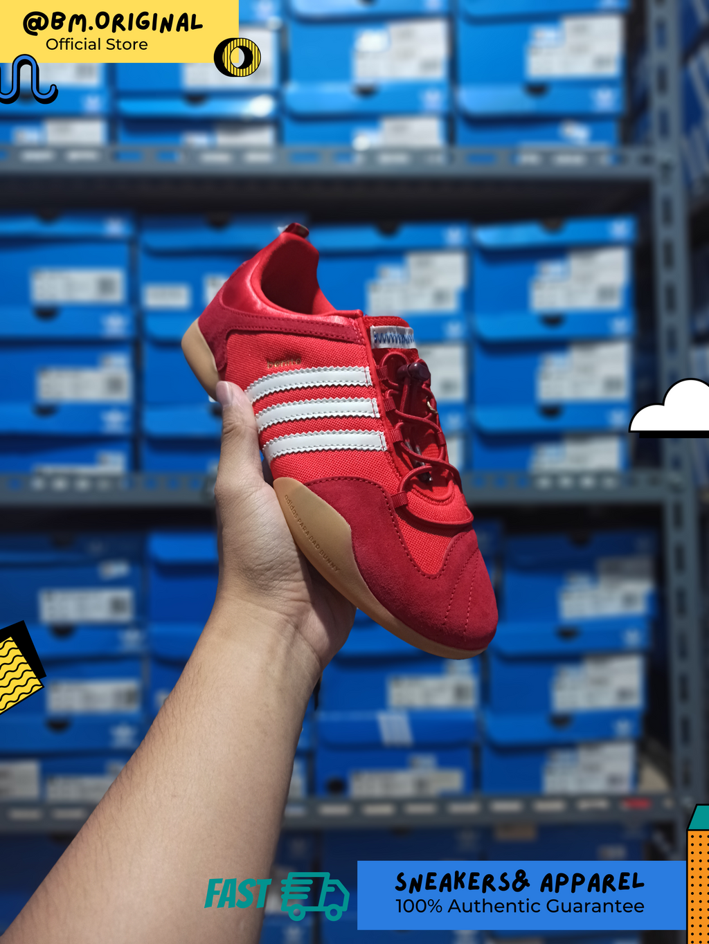 ADIDAS X Bad Bunny Ballerina Vivid Red Chalk White Power Red KI7916