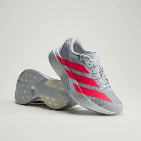 Adidas ADIZERO EVO SL Silver Metallic Lucid Red Iron Metallic KI3383 KI3381
