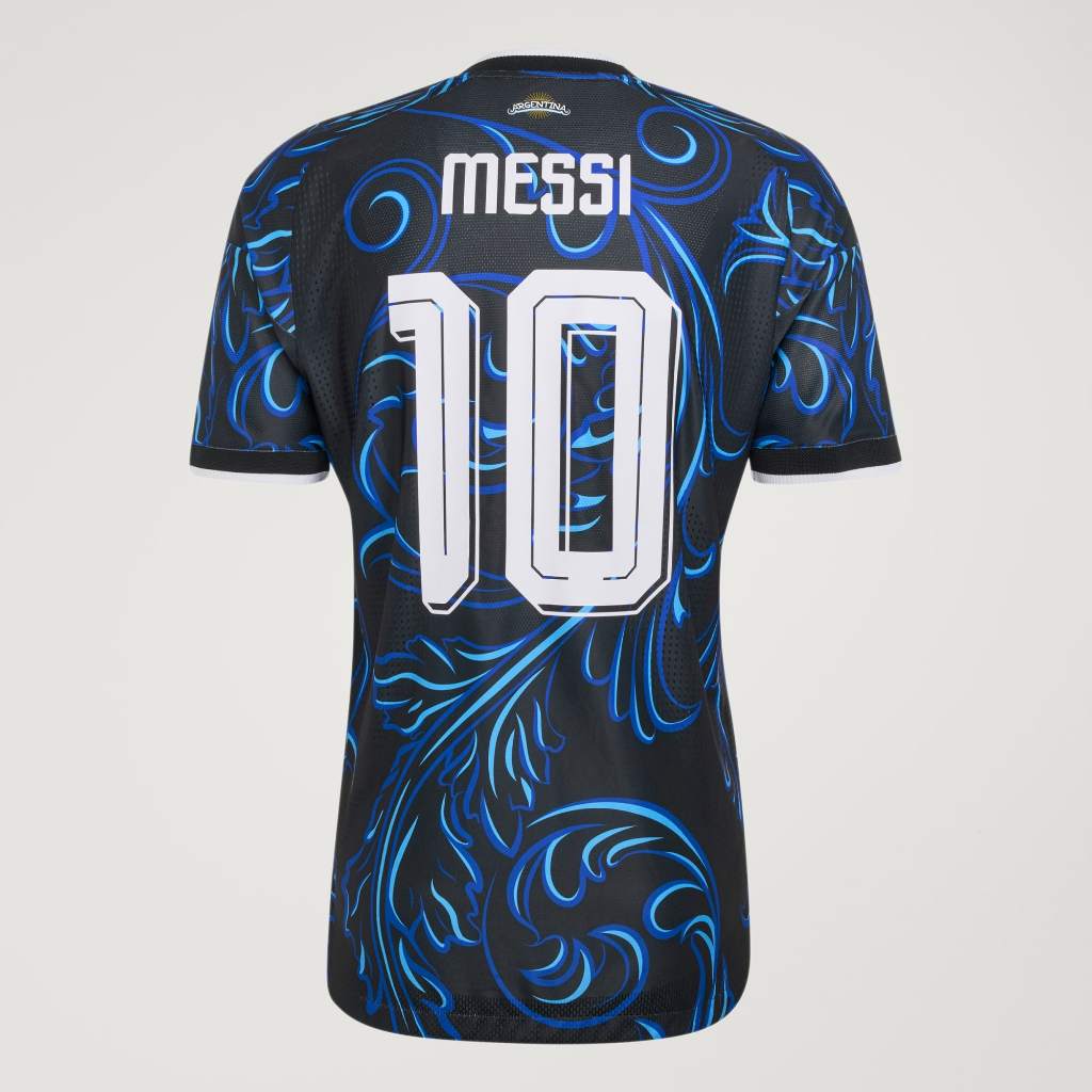 Adidas Argentina 26 AWAY Jersey Authentic Messi Black Lucid Blue Blue Burst KH3935