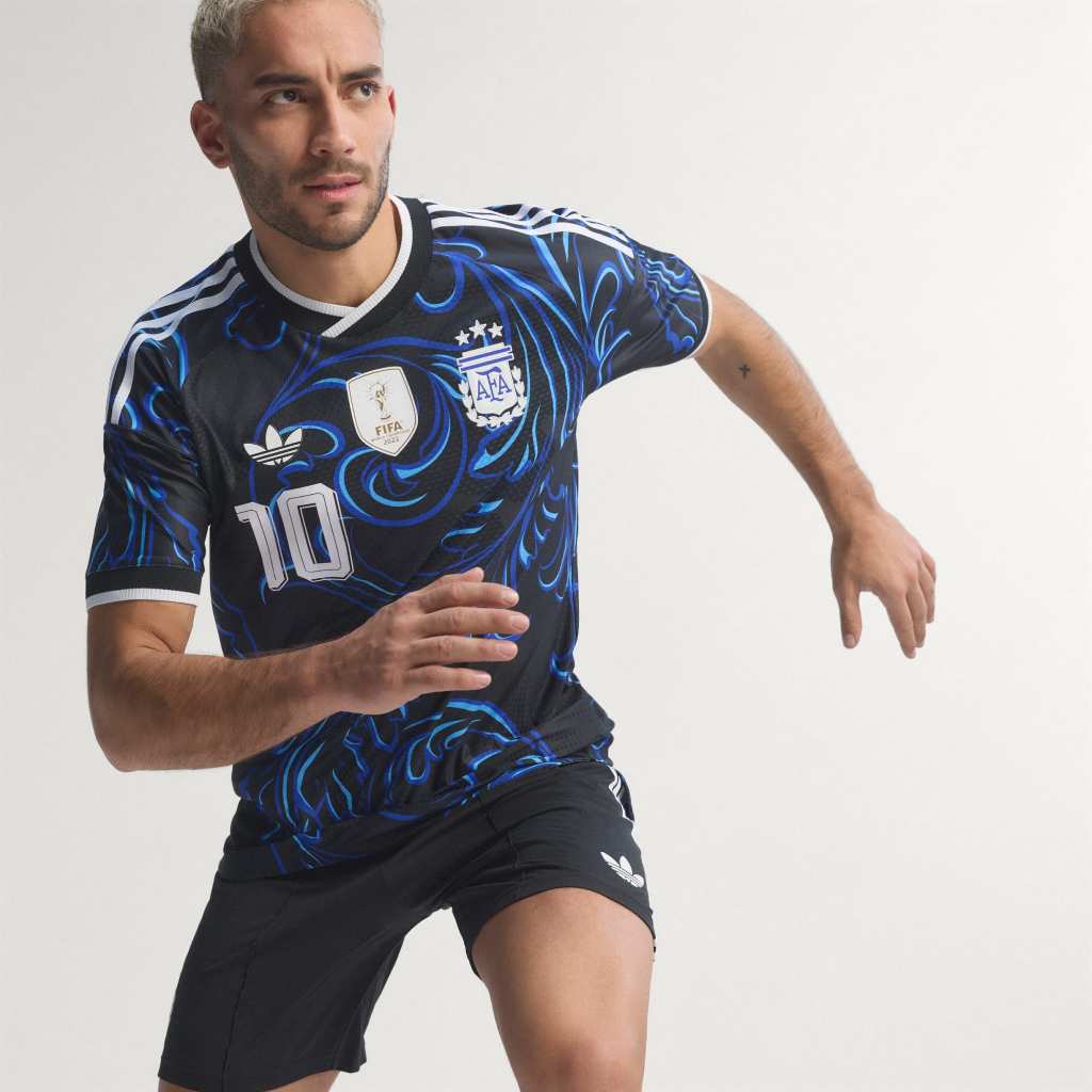 Adidas Argentina 26 AWAY Jersey Authentic Messi Black Lucid Blue Blue Burst KH3935