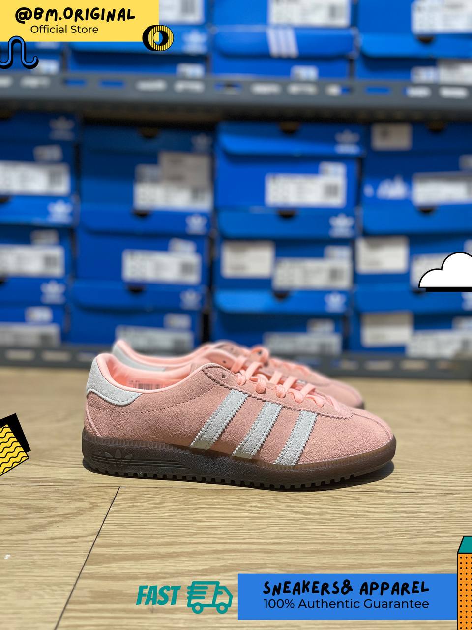 Adidas Bermuda Clear Orange Cloud White Semi Coral JI2658