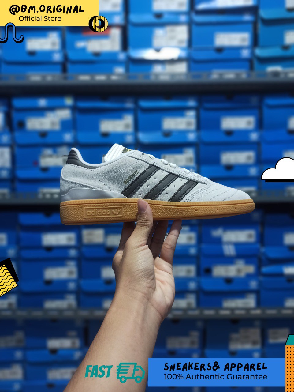 Adidas Busenitz Pro Crystal White Shadow Olive Gum IF4617