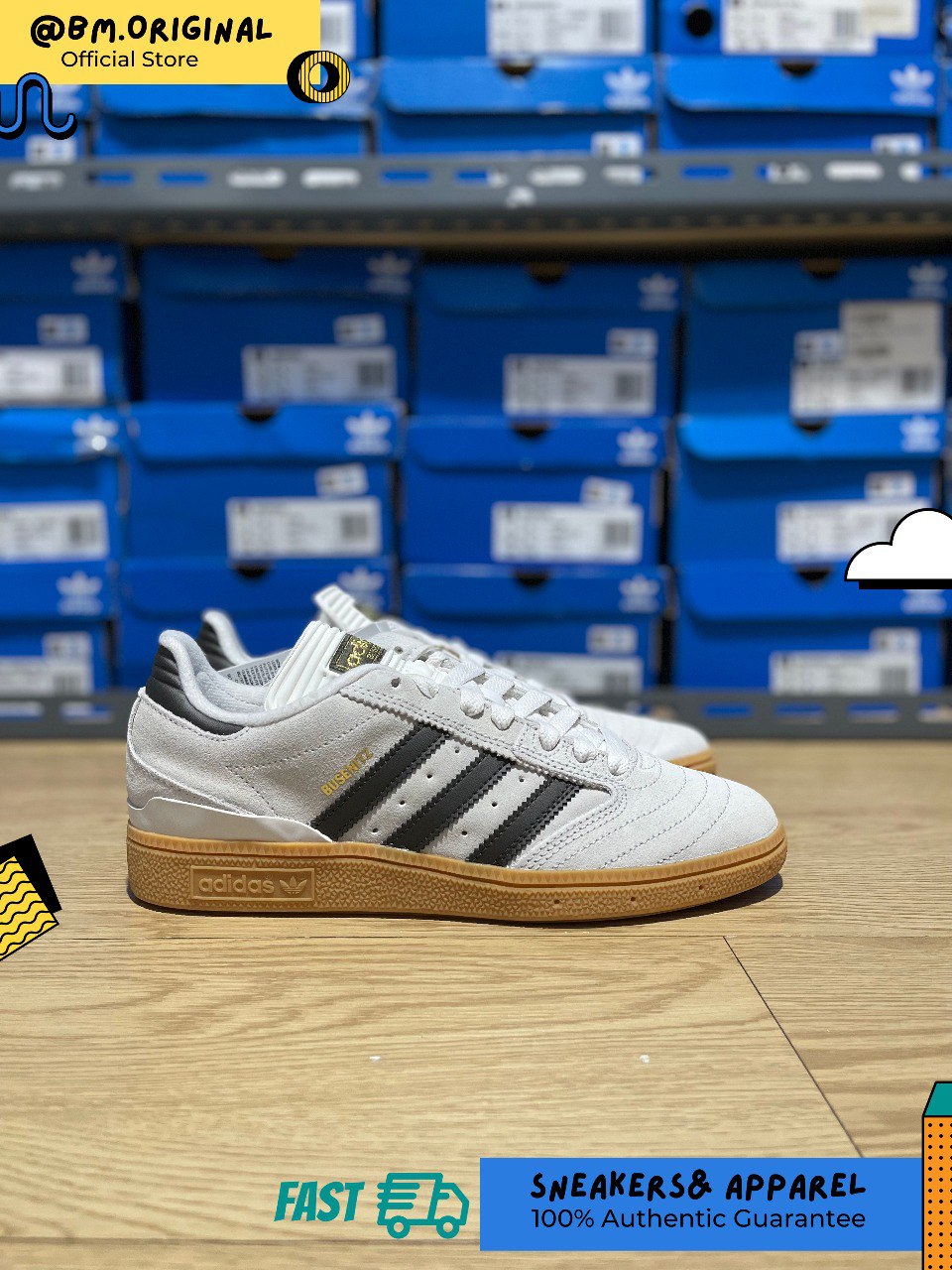 Adidas Busenitz Pro Crystal White Shadow Olive Gum IF4617