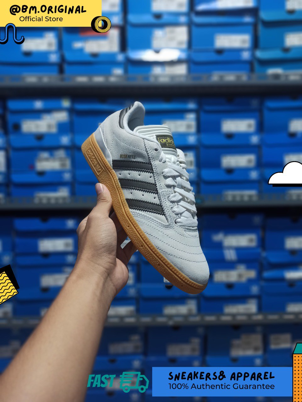 Adidas Busenitz Pro Crystal White Shadow Olive Gum IF4617