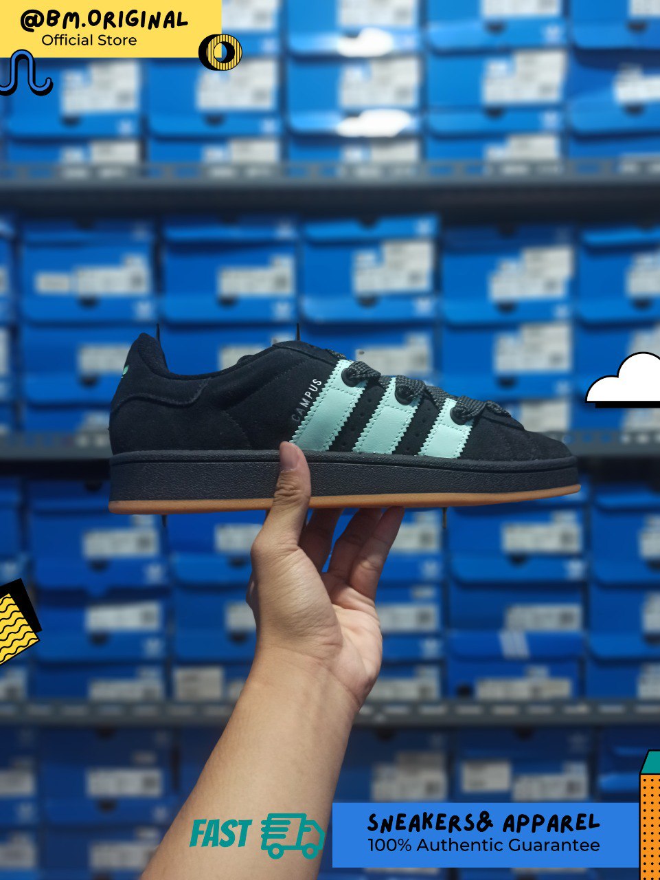 Adidas Campus 00s Core Black Core Black Gum IH7503