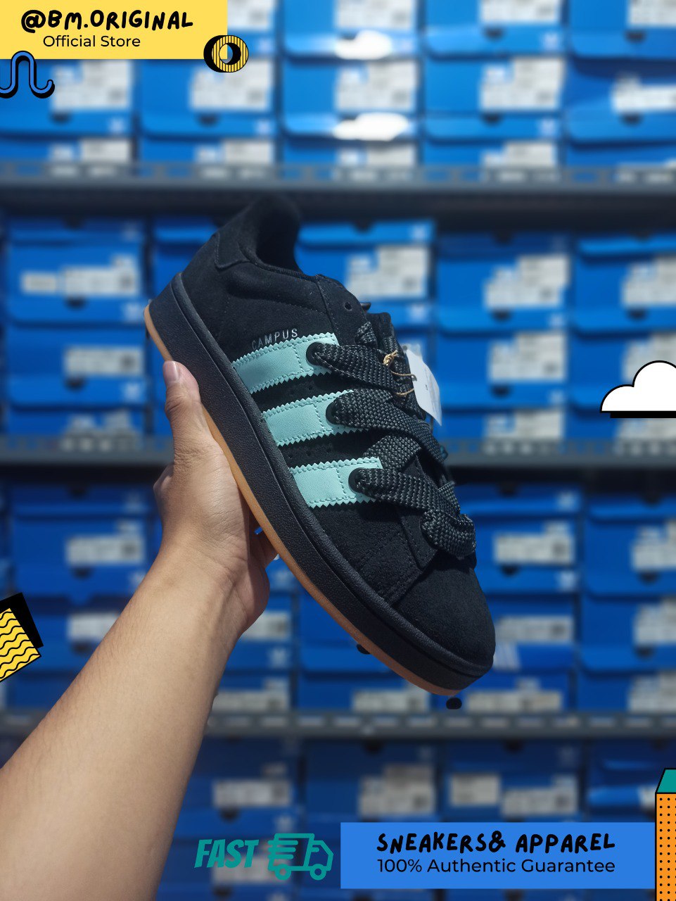 Adidas Campus 00s Core Black Core Black Gum IH7503