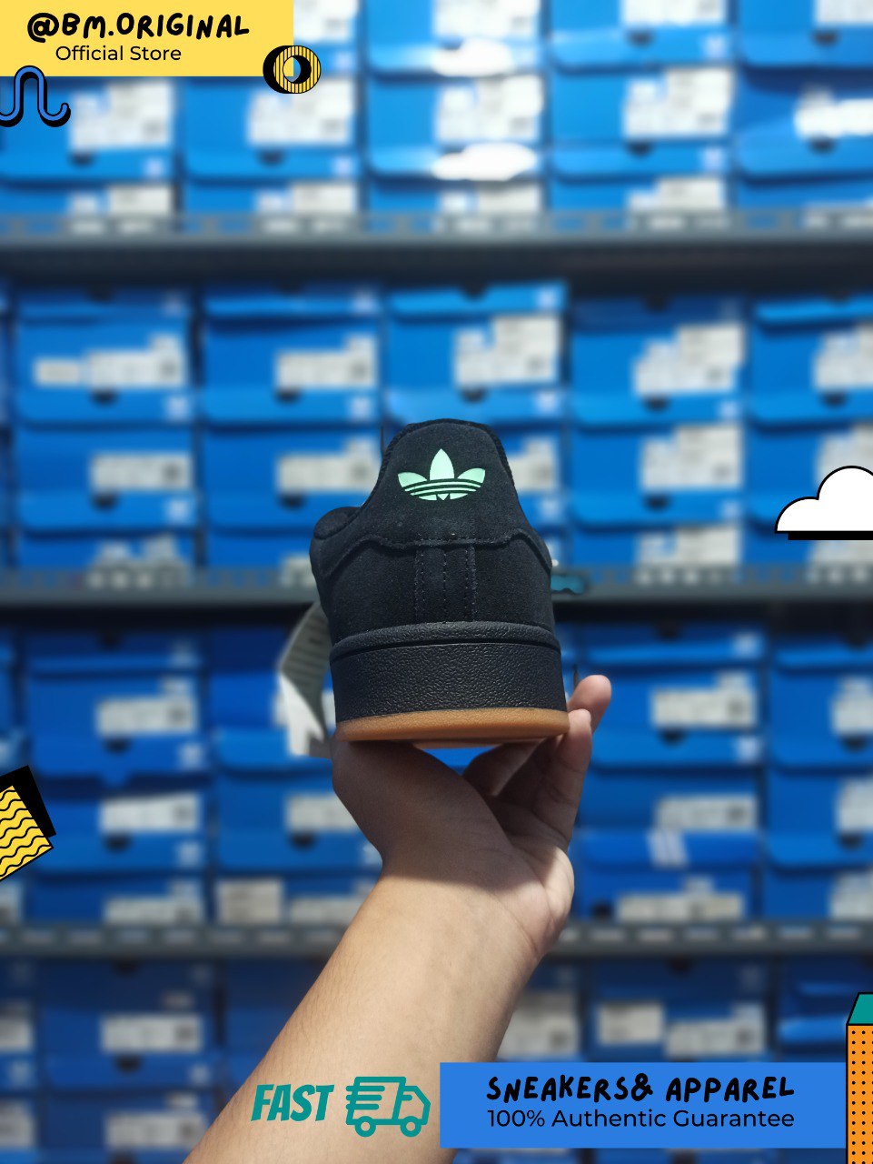Adidas Campus 00s Core Black Core Black Gum IH7503