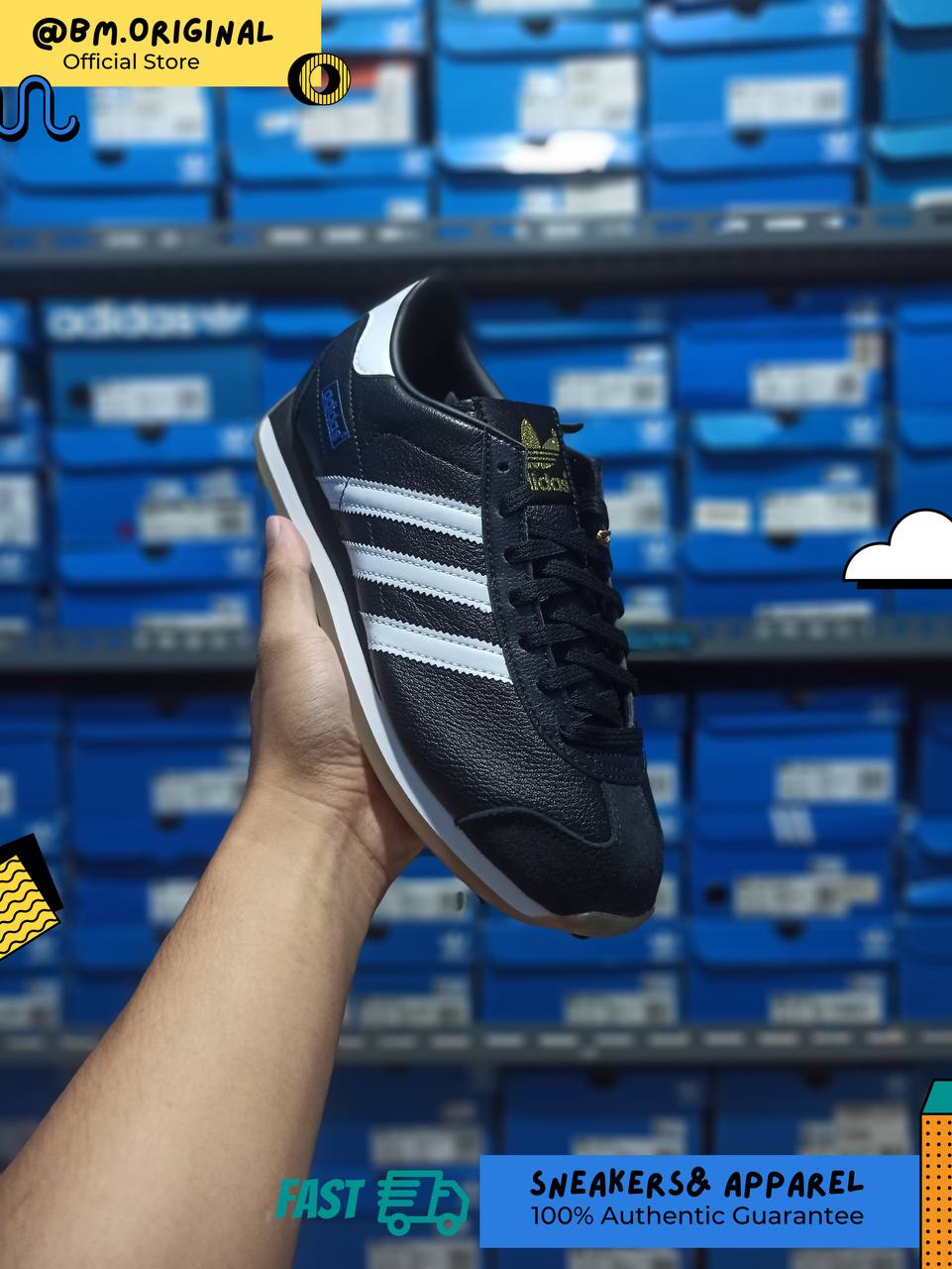 Adidas Country Japan Core Black Cloud White Blue IH0299