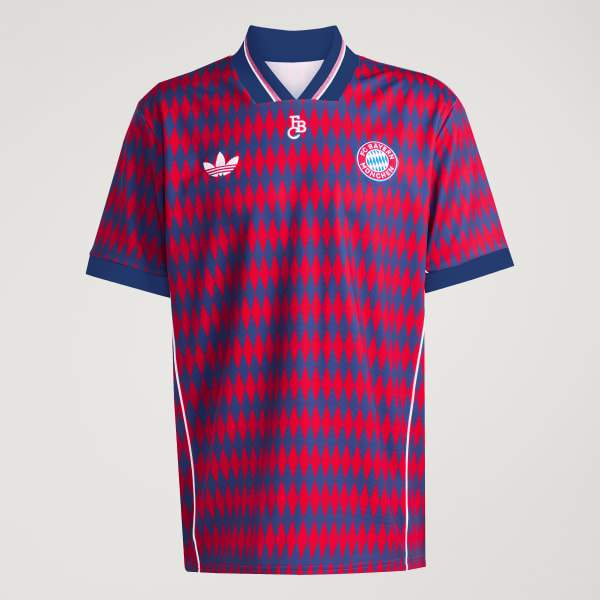 Adidas FC Bayern Munich Lifestyler Jersey Red Dark Blue JM9421