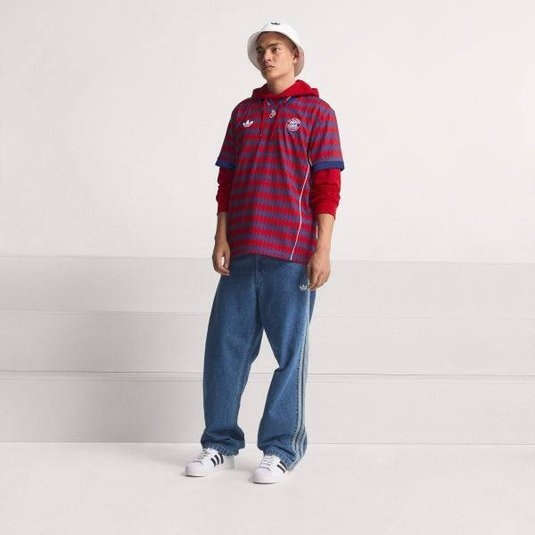 Adidas FC Bayern Munich Lifestyler Jersey Red Dark Blue JM9421