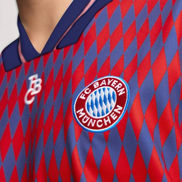 Adidas FC Bayern Munich Lifestyler Jersey Red Dark Blue JM9421