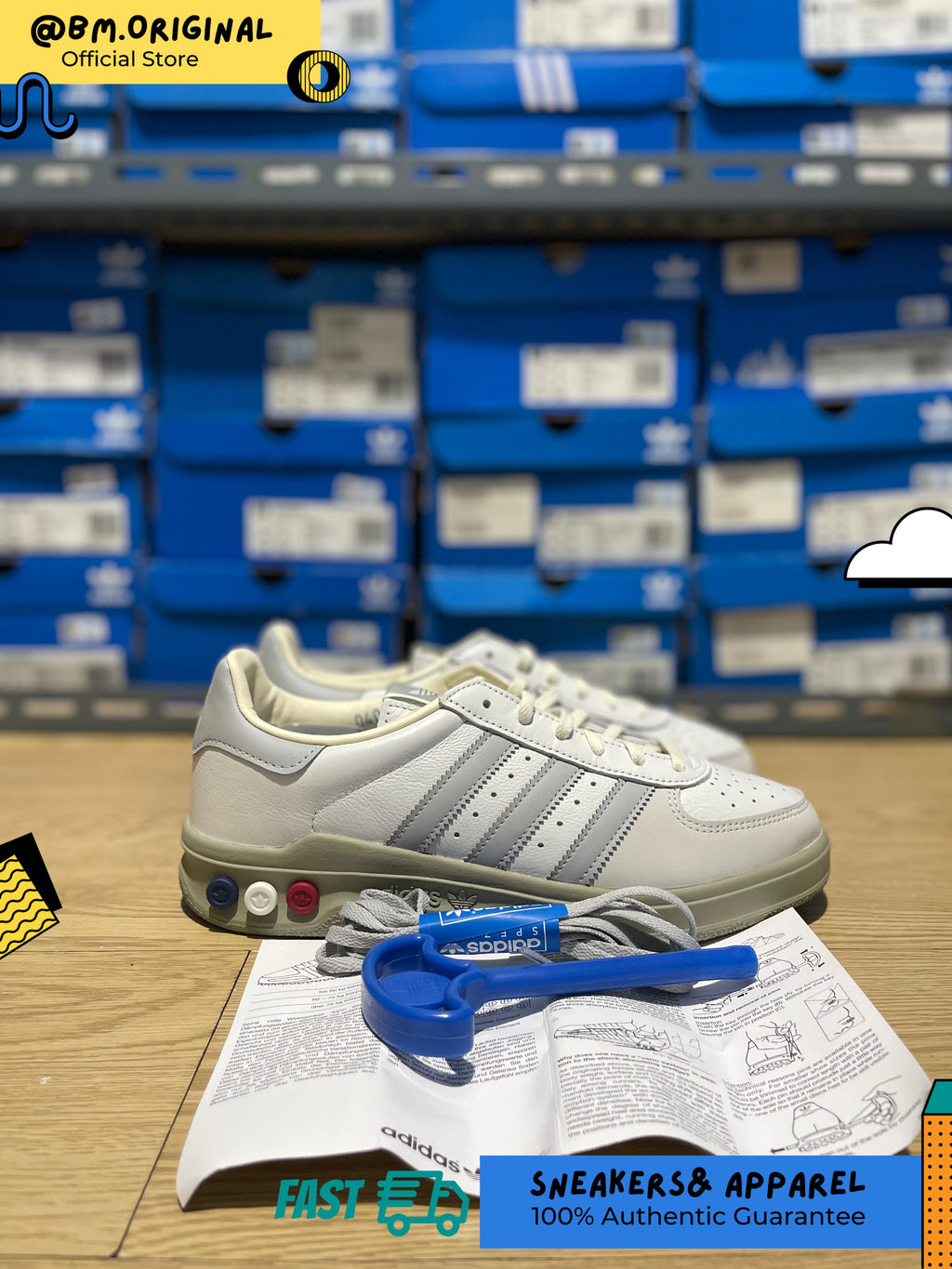 Adidas GS II SPZL Crystal White Stone Grey One Grand Slam II JR1554