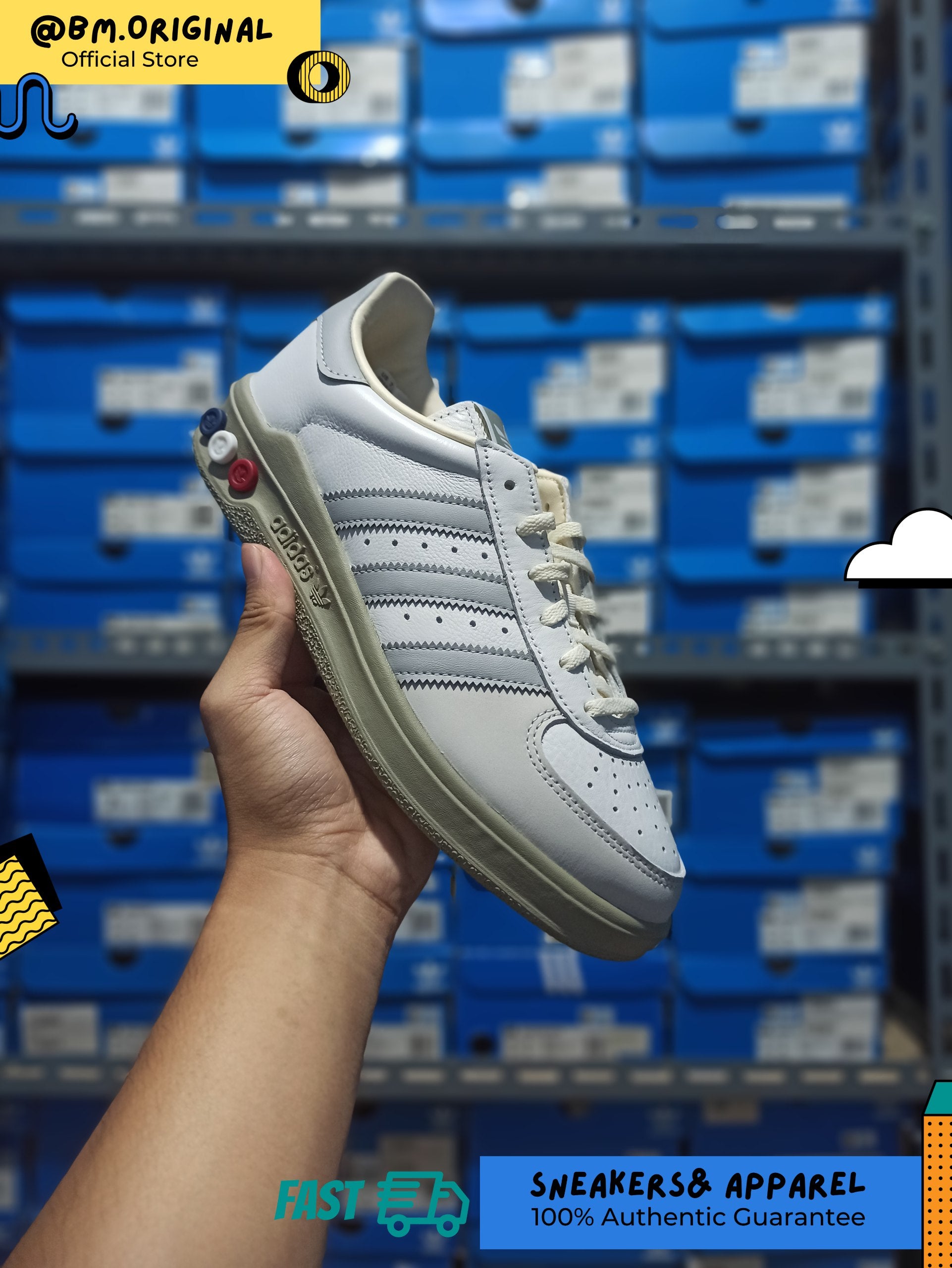 Adidas GS II SPZL Crystal White Stone Grey One Grand Slam II JR1554