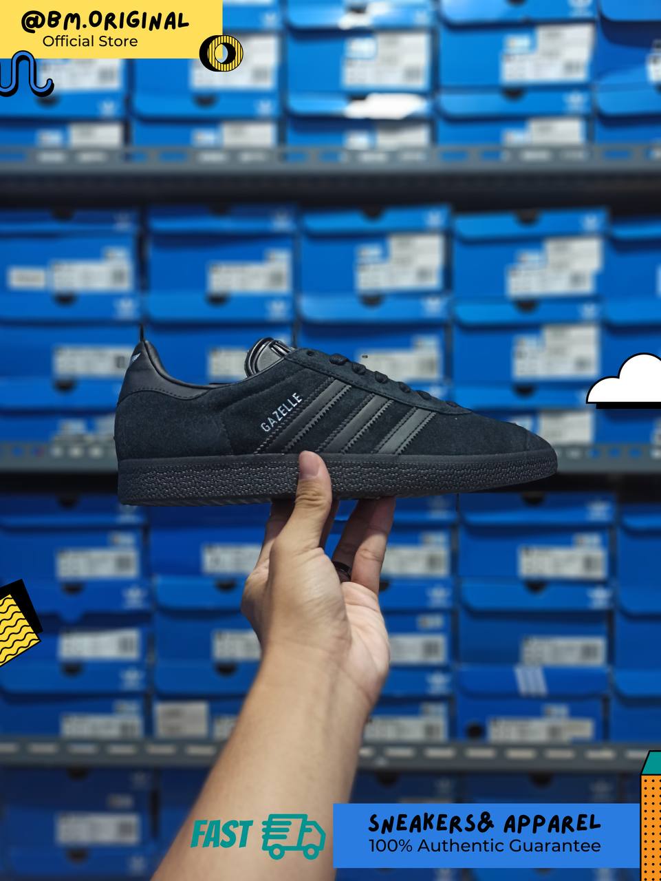 Adidas Gazelle 25th Anniversary All Black Alll Black Silver Metallic JI2161
