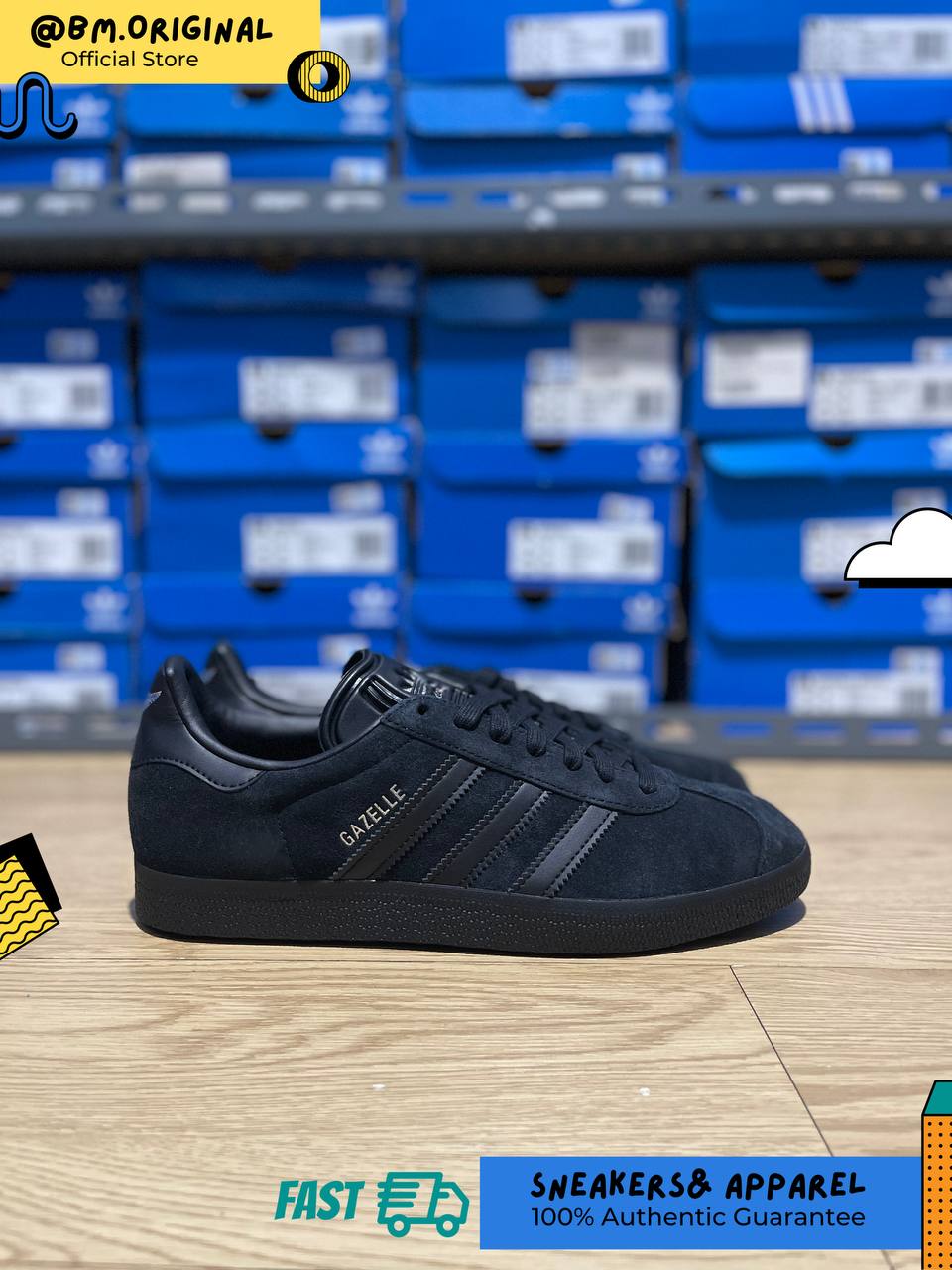 Adidas Gazelle 25th Anniversary All Black Alll Black Silver Metallic JI2161
