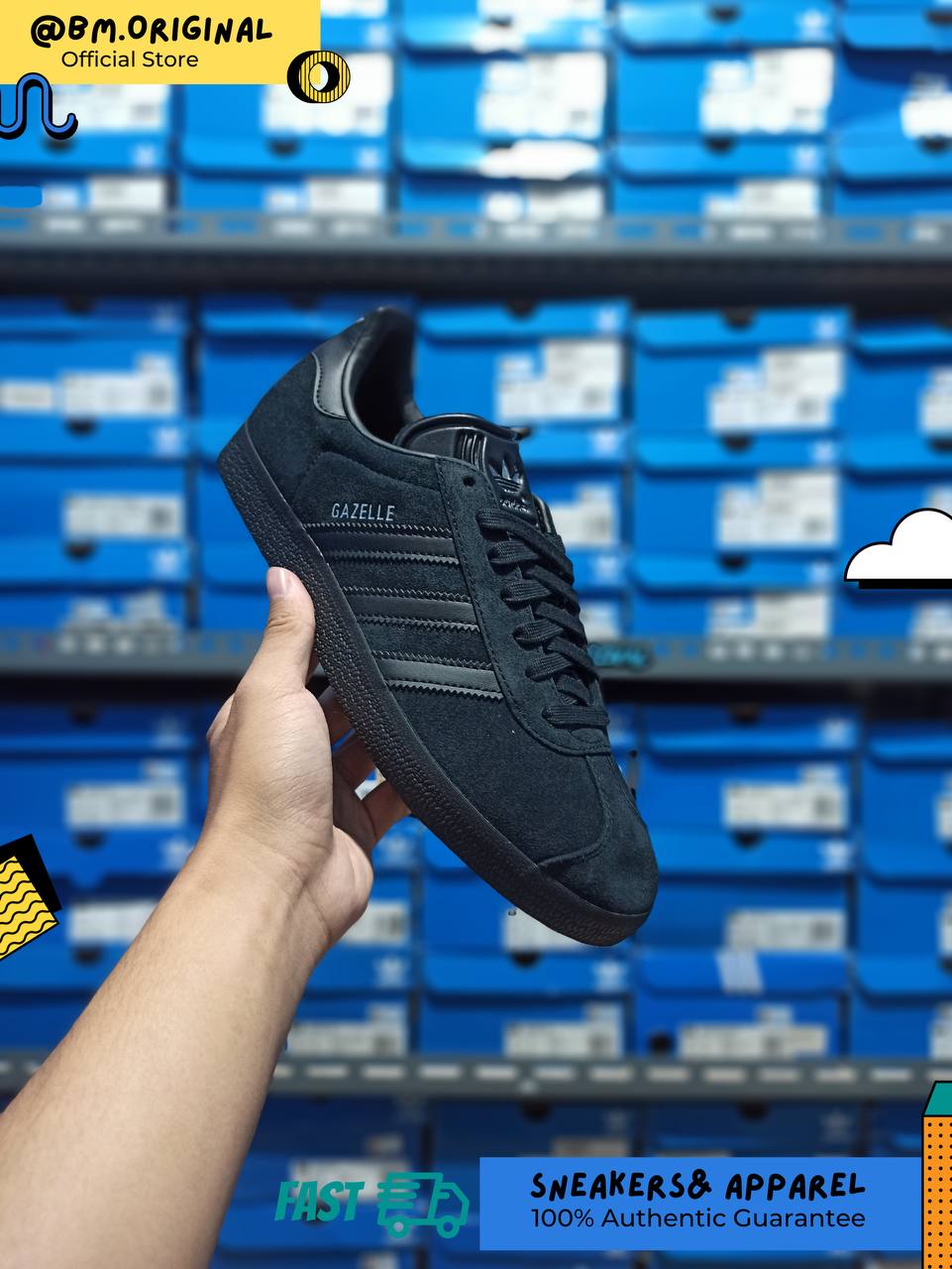 Adidas Gazelle 25th Anniversary All Black Alll Black Silver Metallic JI2161
