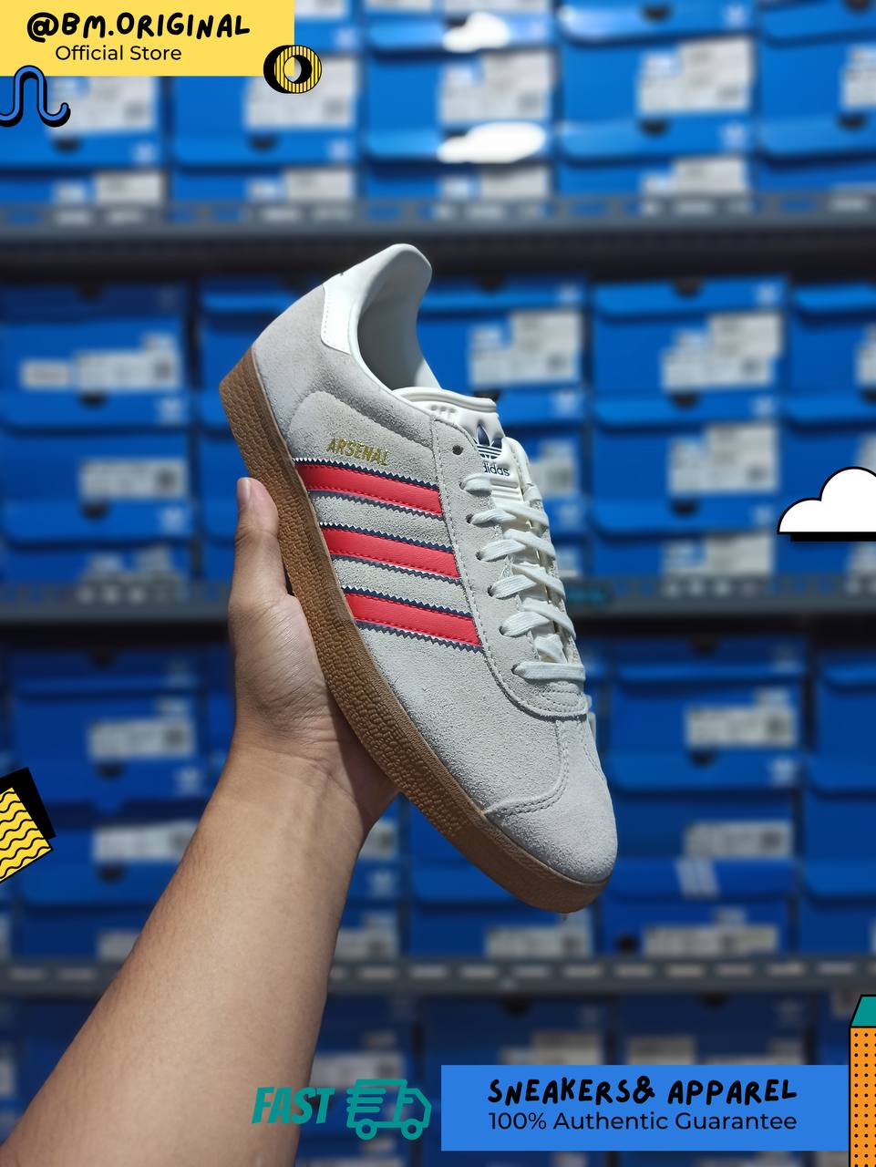 Adidas Gazelle ARSENAL Off White Better Scarlet Night Sky JS3042