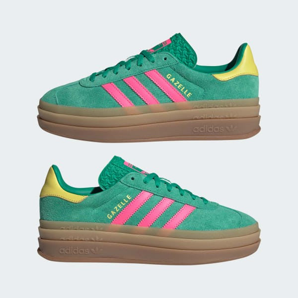 Adidas Gazelle Bold Court Green Lucid Pink Pure Sulfur JH9668