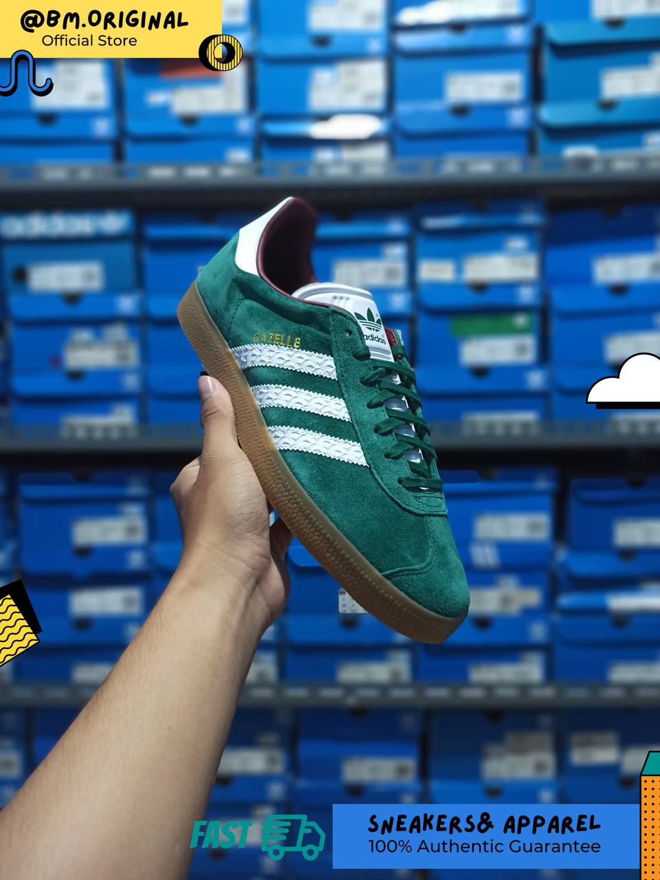 Adidas Gazelle Collegiate Green Cloud White Burgundy IF1016 – BM STORE  ORIGINAL FOOTWEAR