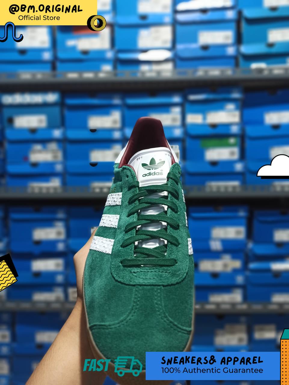 Adidas Gazelle Collegiate Green Cloud White Burgundy IF1016