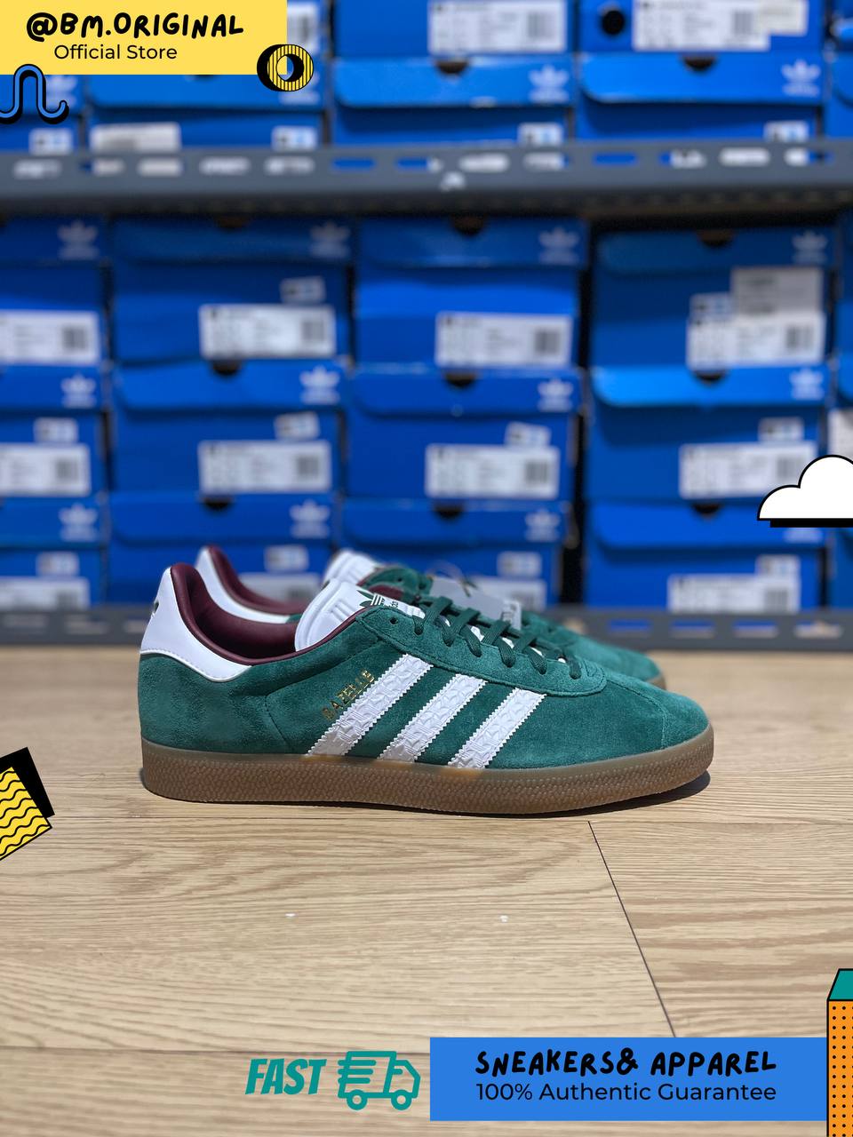 Adidas Gazelle Collegiate Green Cloud White Burgundy IF1016
