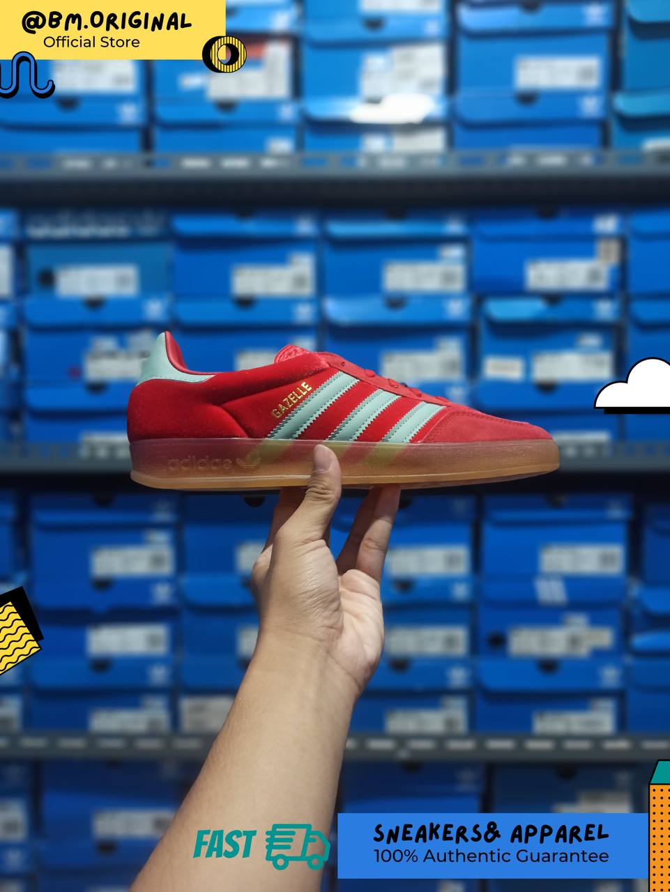 Adidas Gazelle Indoor Better Scarlet Hazy Green Gum IG6786