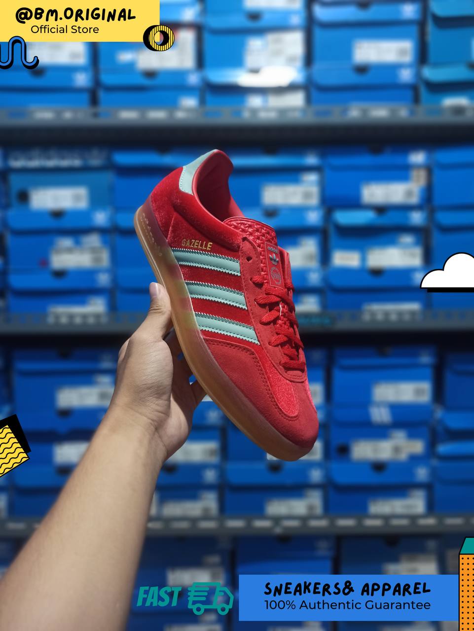 Adidas Gazelle Indoor Better Scarlet Hazy Green Gum IG6786