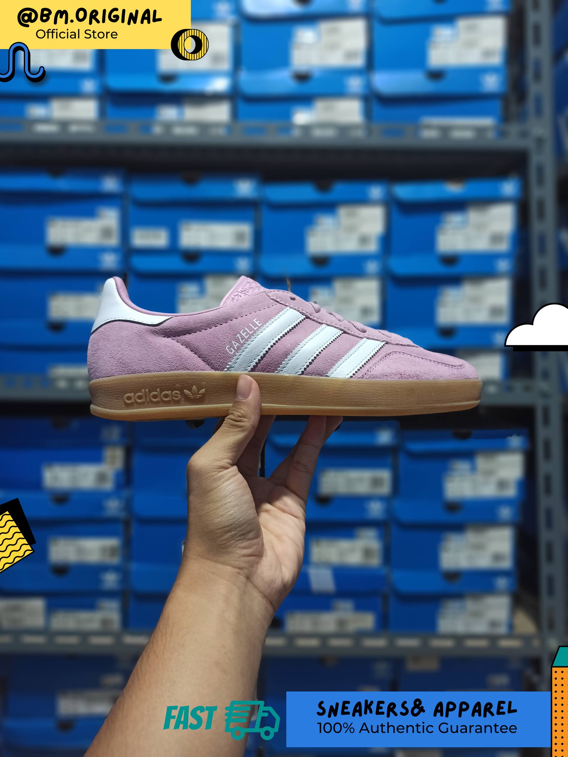 Adidas Gazelle Indoor Bliss Lilac Cloud White Gum JS1395