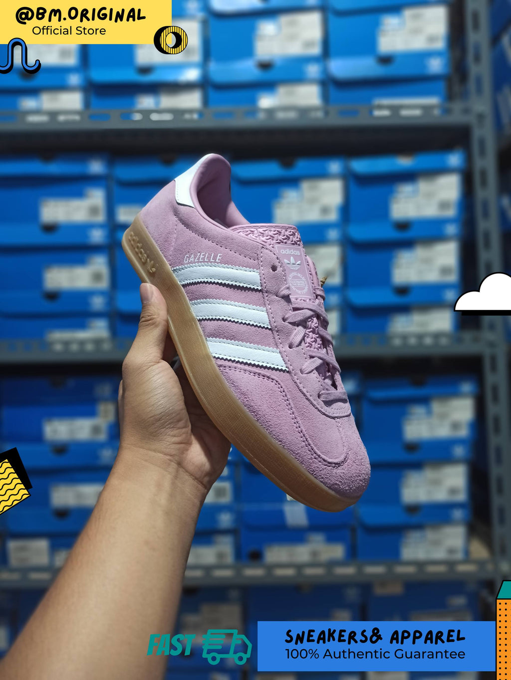Adidas Gazelle Indoor Bliss Lilac Cloud White Gum JS1395