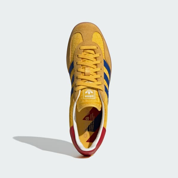 Adidas Gazelle Indoor Bold Gold Power Blue Team Collegiate Red IH9648