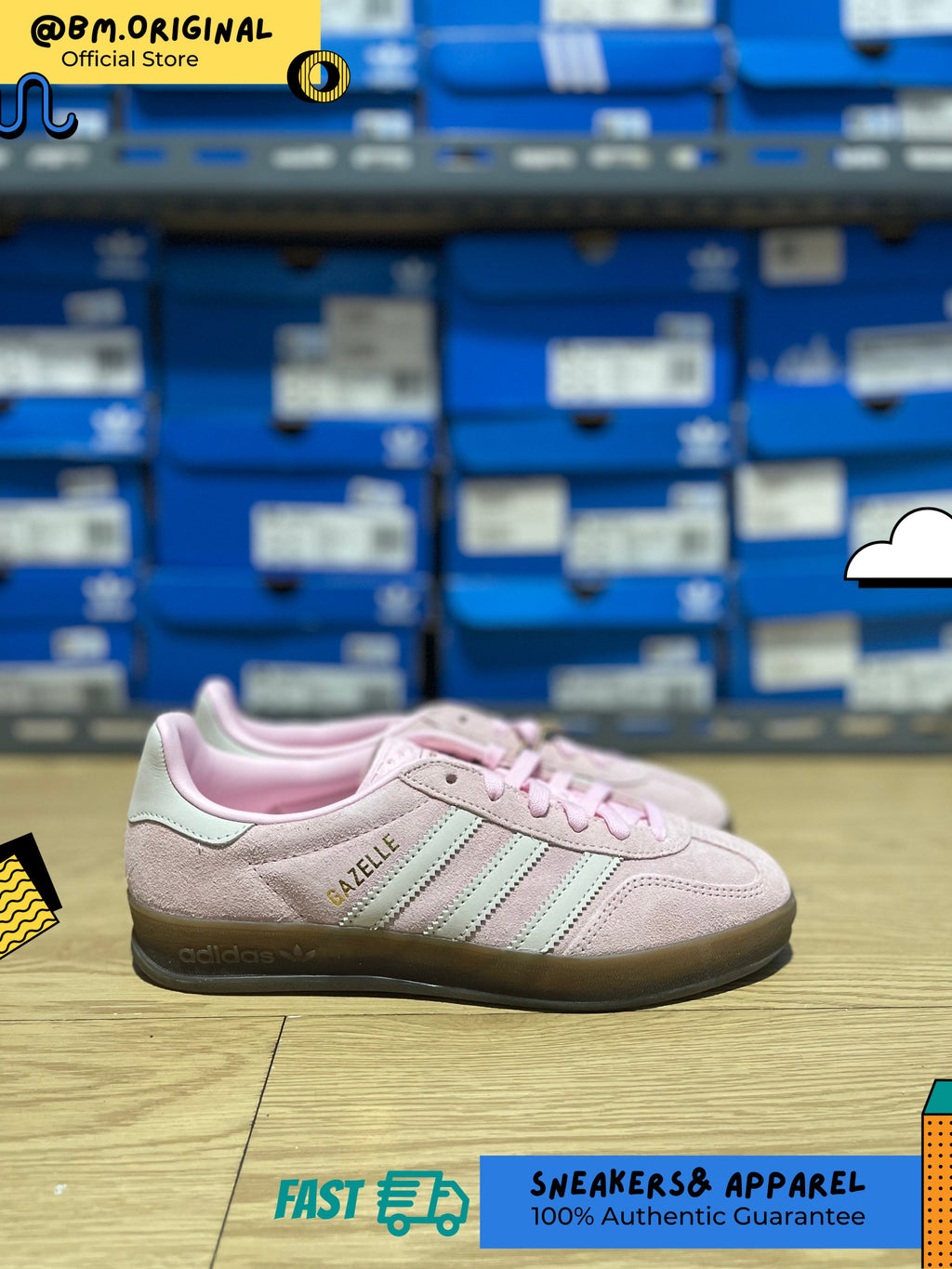 Adidas Gazelle Indoor Clear Pink Off White Gum JI2716