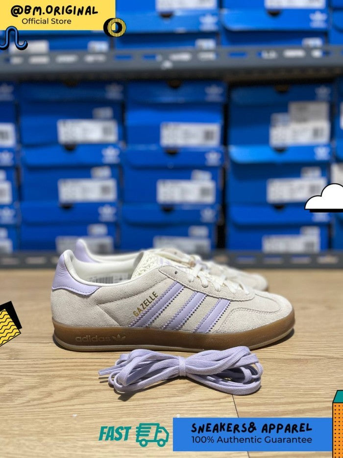 Adidas Gazelle Indoor Clear White Silver Dawn Gum JR3366