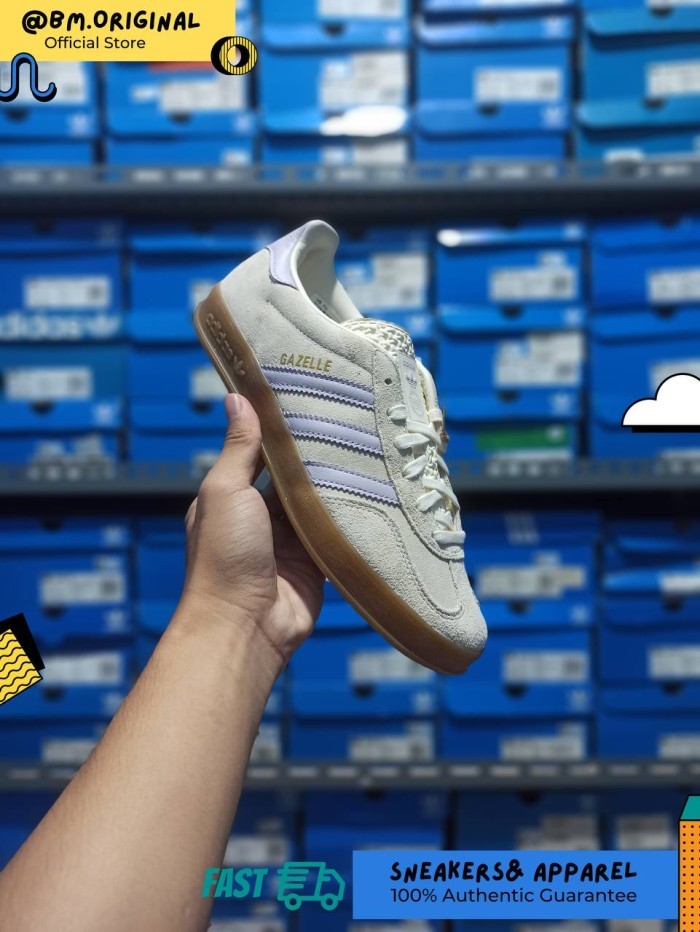 Adidas Gazelle Indoor Clear White Silver Dawn Gum JR3366
