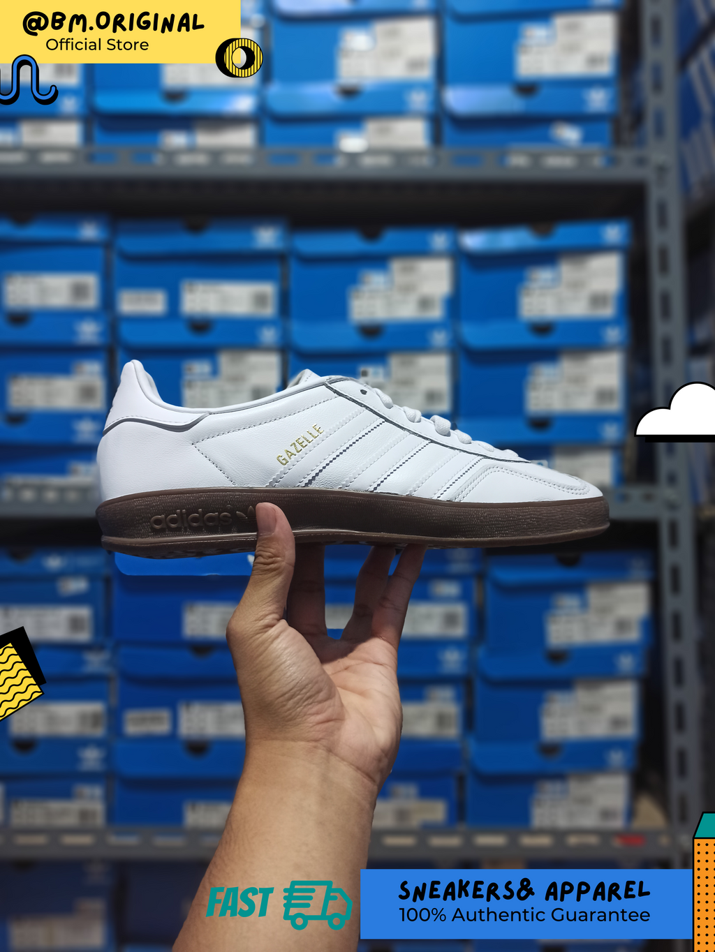 Adidas Gazelle Indoor Cloud White Grey One JQ8380